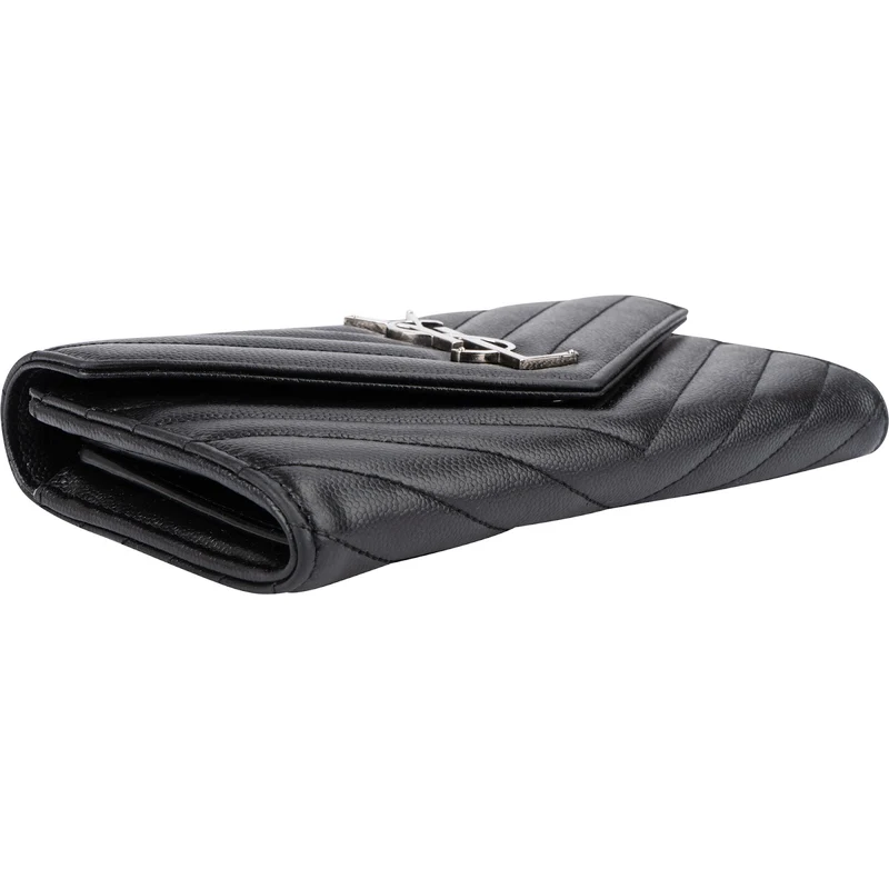 Saint Laurent Grain De Poudre Matelassé Flap Wallet