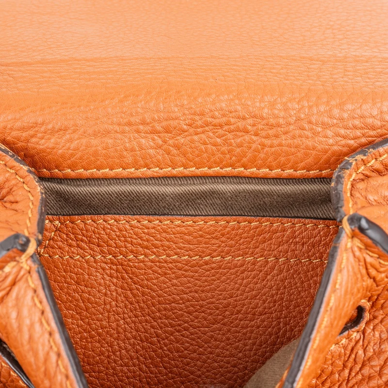 Chloé Brown Grained Calfskin Marcie Small Saddle Crossbody Bag