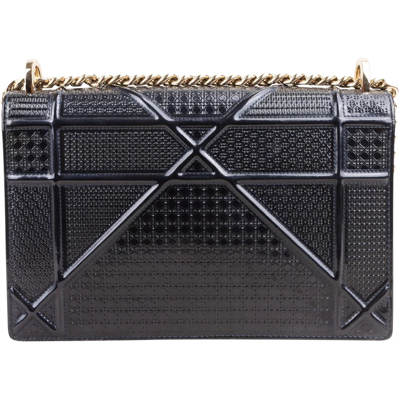Christian Dior Metallic Patent Leather Diorama Flap Crossbody Bag