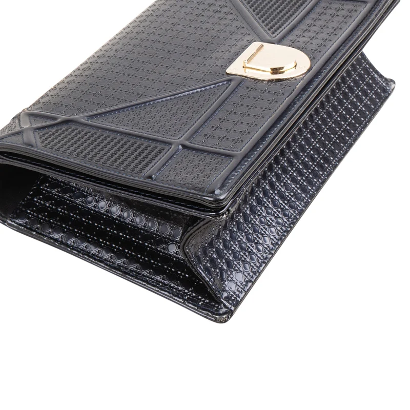 Christian Dior Metallic Patent Leather Diorama Flap Crossbody Bag