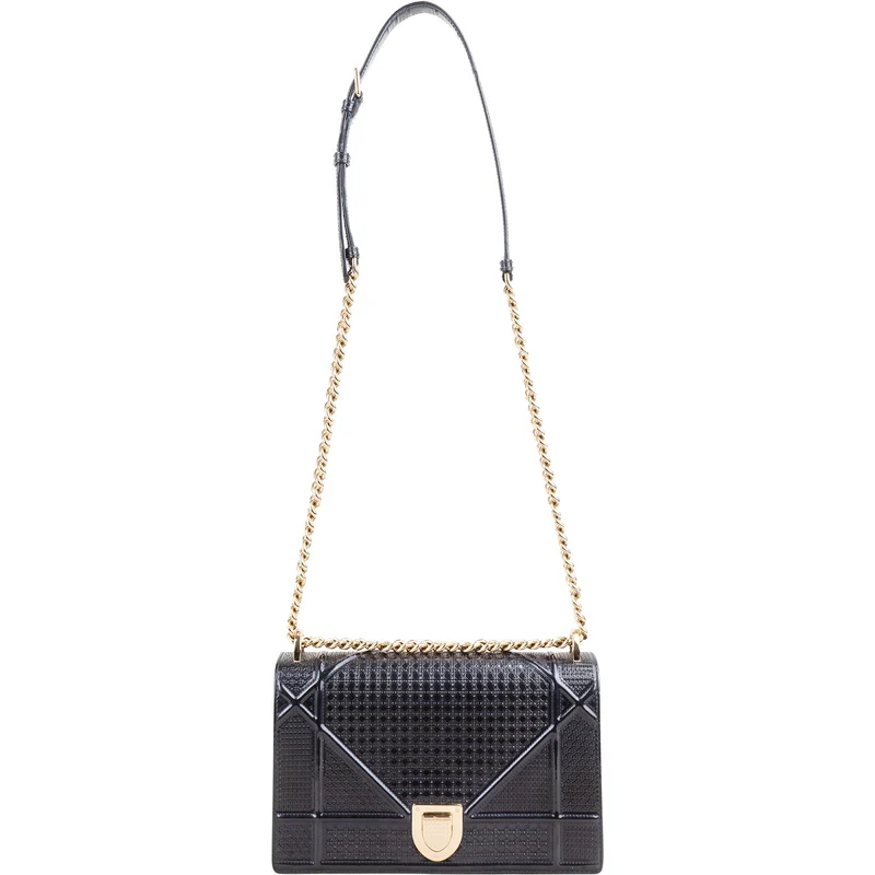 Christian Dior Metallic Patent Leather Diorama Flap Crossbody Bag