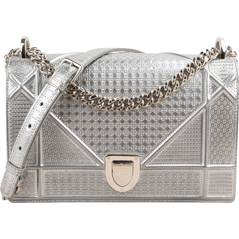 Christian Dior Metallic Patent Leather Diorama Flap Crossbody Bag