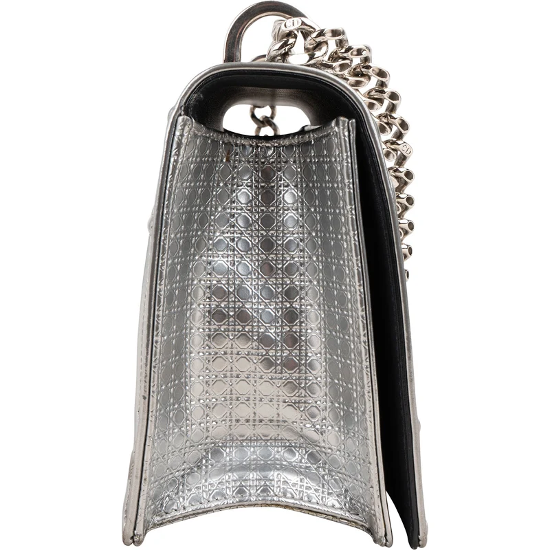 Christian Dior Metallic Patent Leather Diorama Flap Crossbody Bag