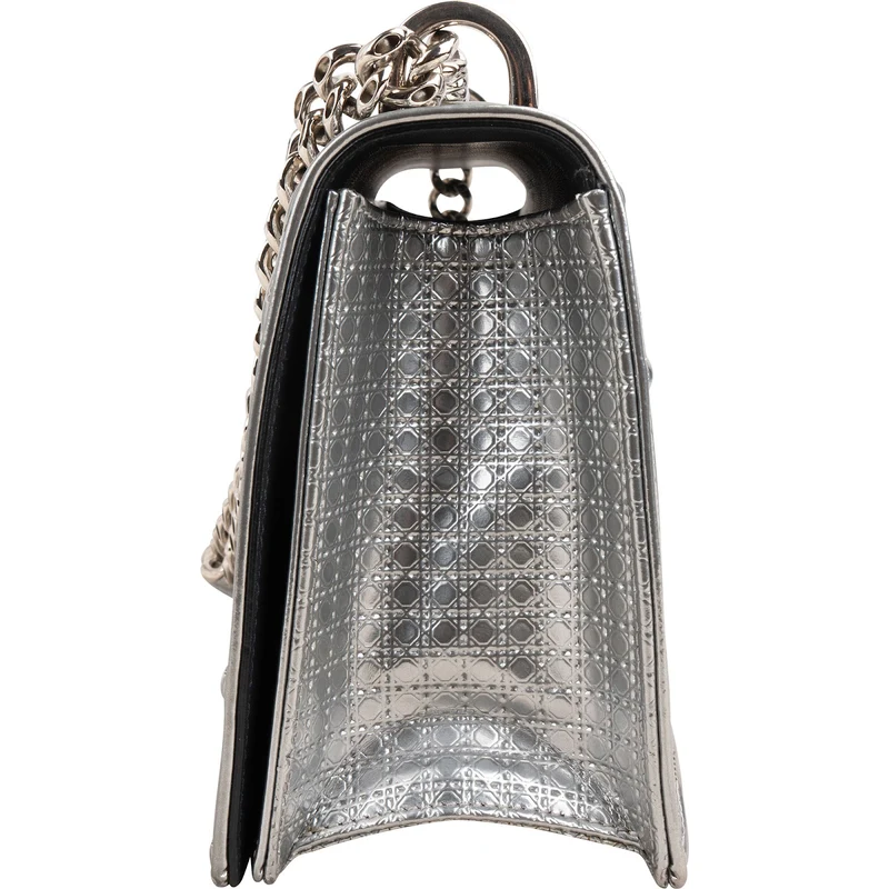 Christian Dior Metallic Patent Leather Diorama Flap Crossbody Bag