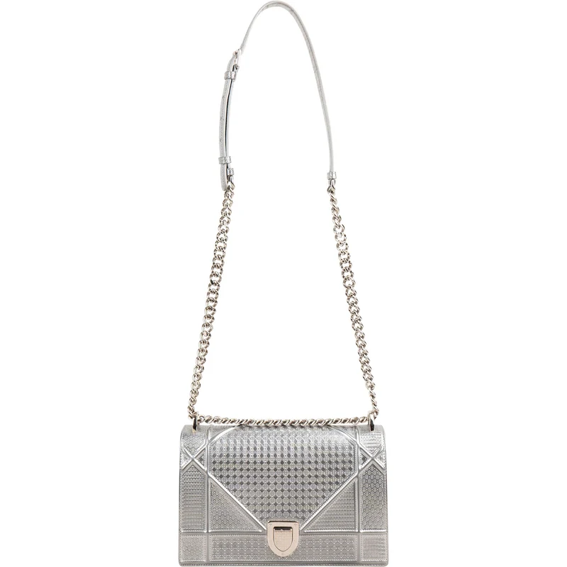 Christian Dior Metallic Patent Leather Diorama Flap Crossbody Bag