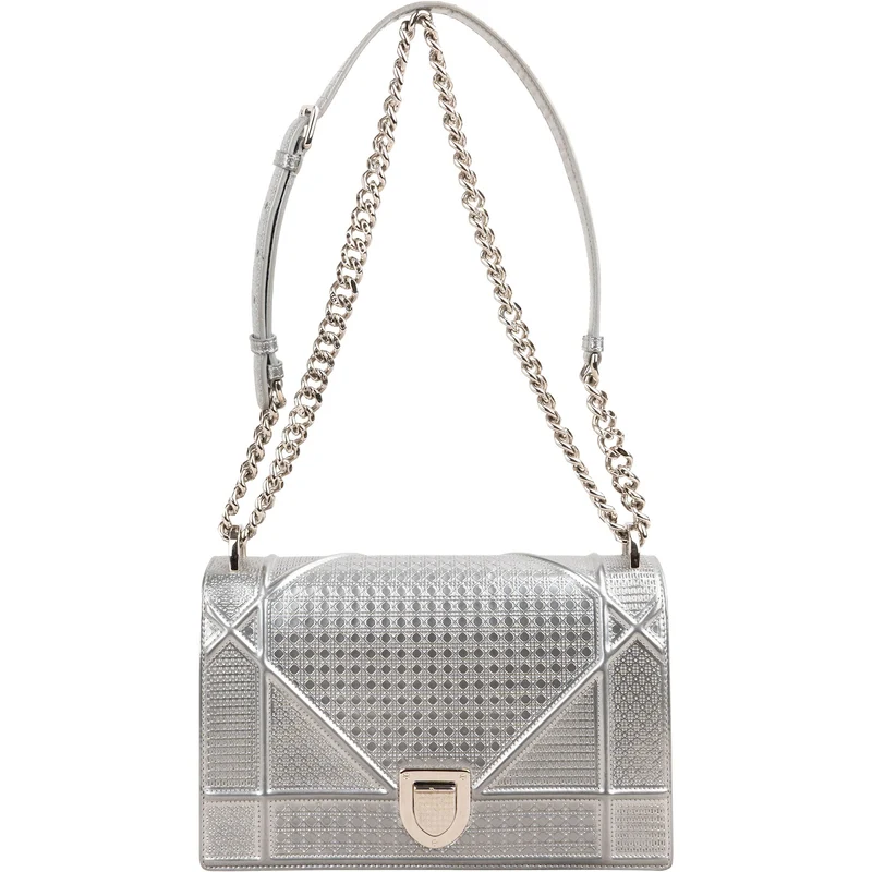Christian Dior Metallic Patent Leather Diorama Flap Crossbody Bag