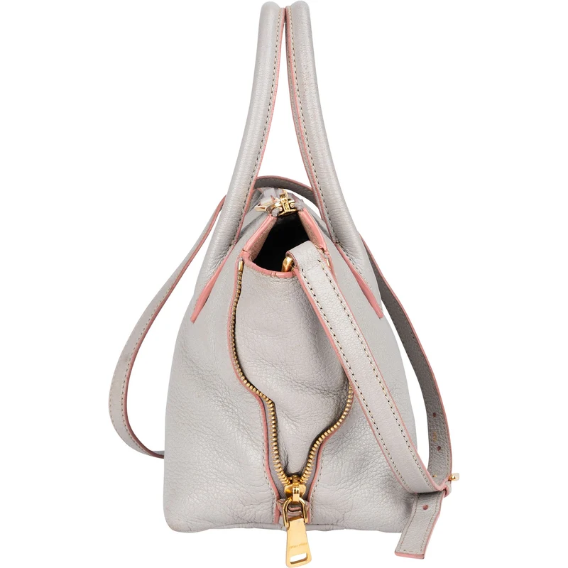Miu Miu Vitello Leather Madras Handbag