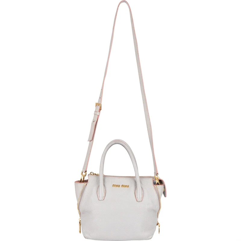 Miu Miu Vitello Leather Madras Handbag