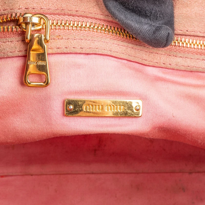 Miu Miu Vitello Leather Madras Handbag