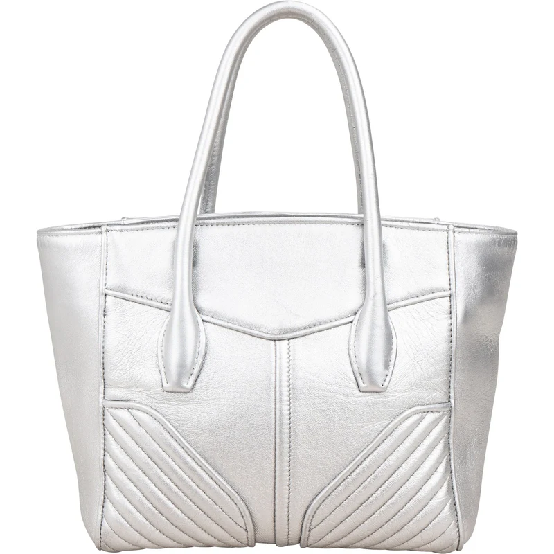 Miu Miu Metallic Leather Quilted Tote Handbag