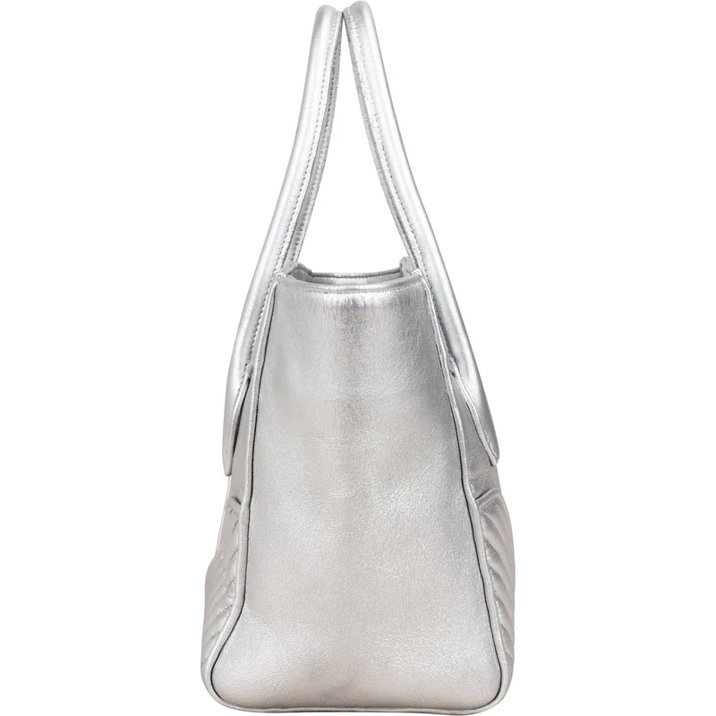 Miu Miu Metallic Leather Quilted Tote Handbag