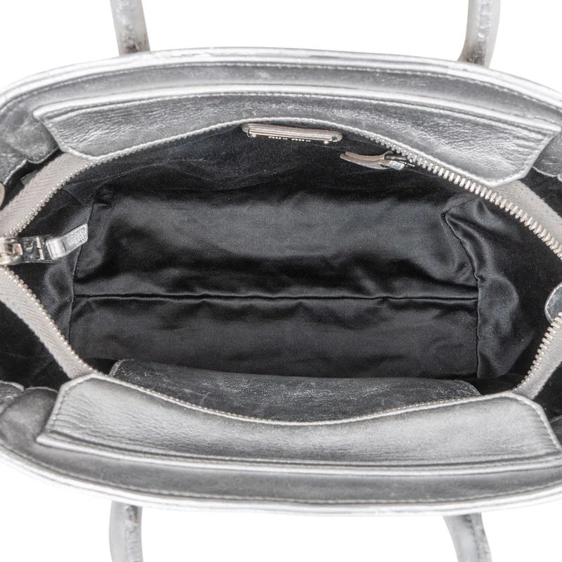 Miu Miu Metallic Leather Quilted Tote Handbag