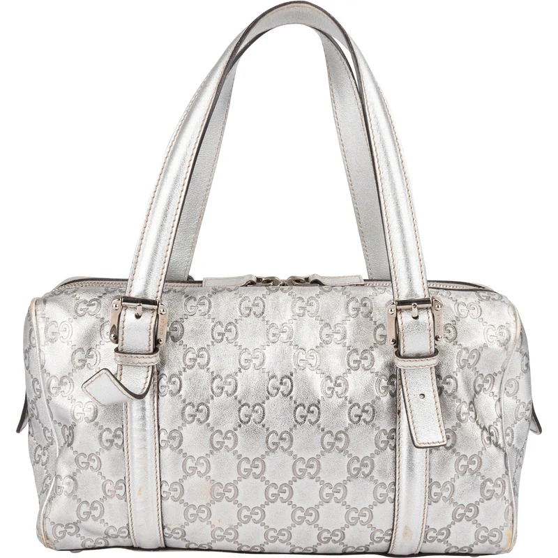 Gucci Leather Monogram Interlocking G Boston Bag Handbag