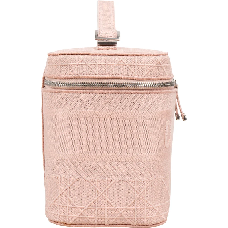 Christain Dior Cannage Embroidered Fabric DiorTravel Vanity Case Handbag