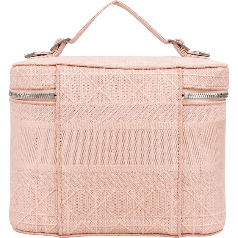 Christain Dior Cannage Embroidered Fabric DiorTravel Vanity Case Handbag