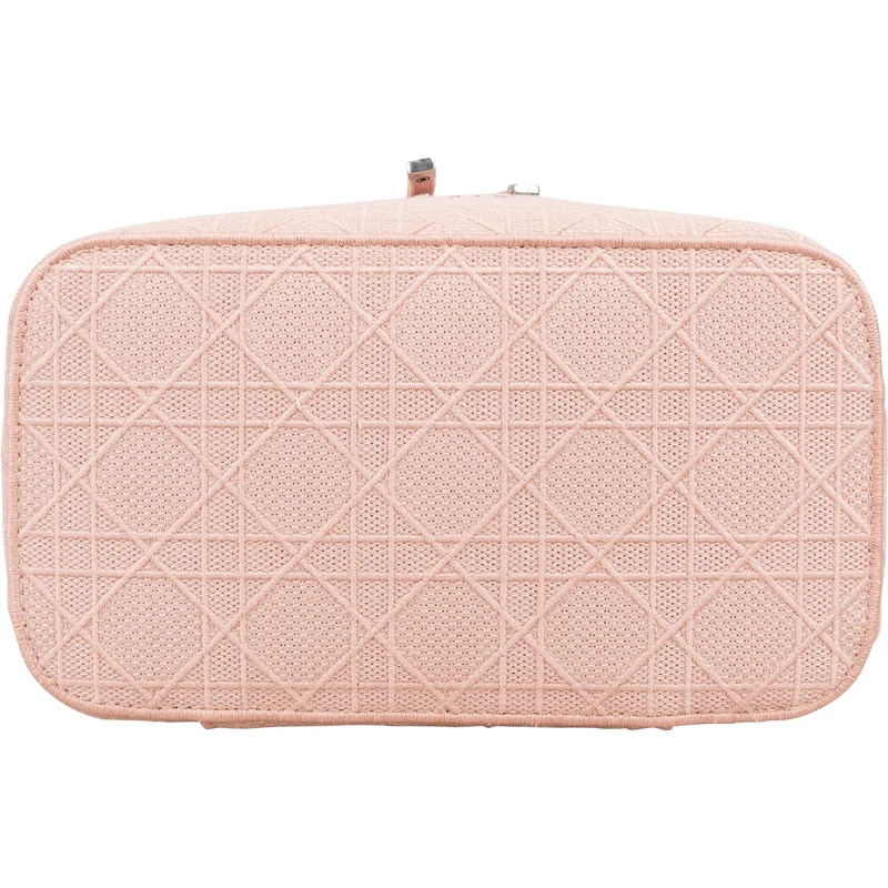 Christain Dior Cannage Embroidered Fabric DiorTravel Vanity Case Handbag
