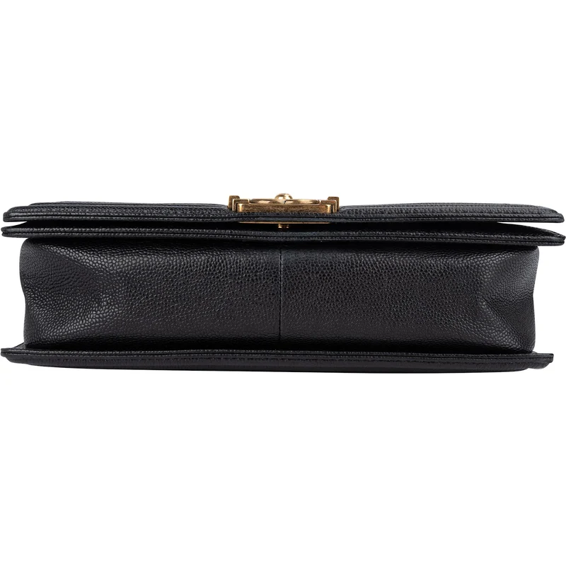 Chanel Quilted Caviar Leather Boy Single Flap Crossbody Bag