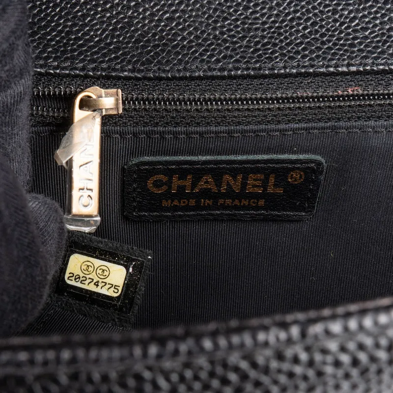 Chanel Quilted Caviar Leather Boy Single Flap Crossbody Bag