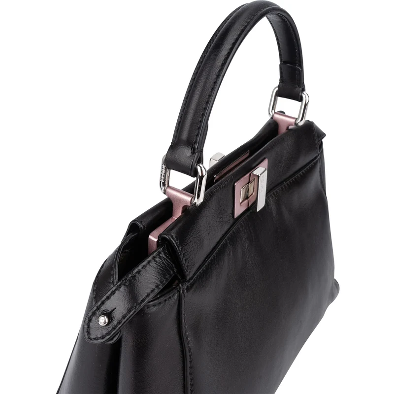 Fendi Black Leather Peekaboo Handbag