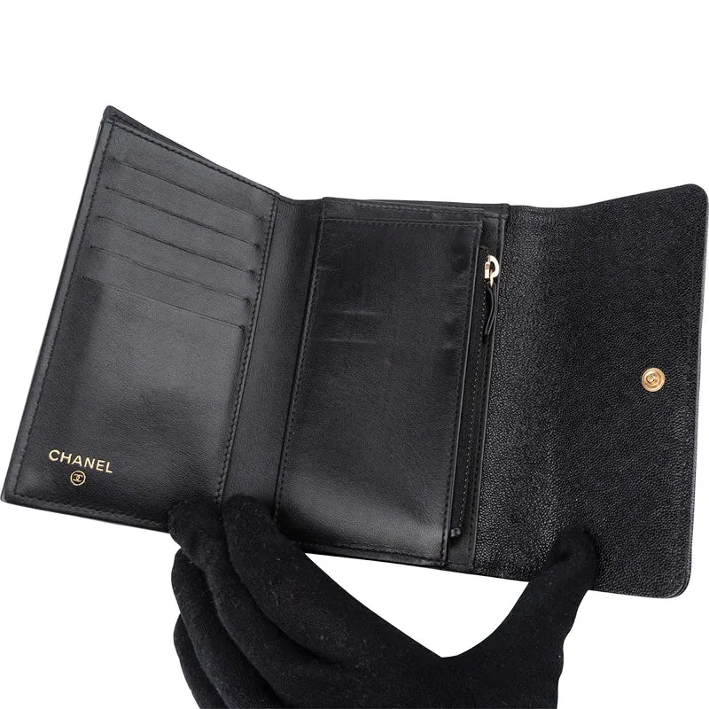 Chanel Quilted Caviar Leather Small Boy Wallet
