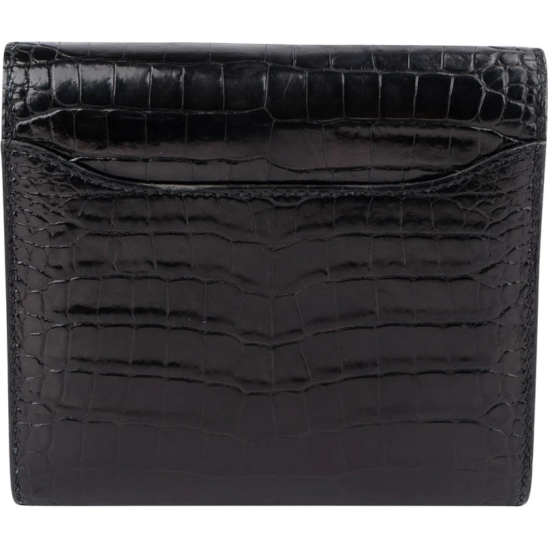 Hermès Crocodile Leather Constance Compact Wallet