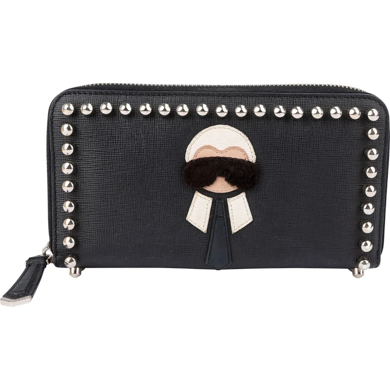 Fendi X Karl Lagerfeld K/Klassik Pins Zip Around Wallet