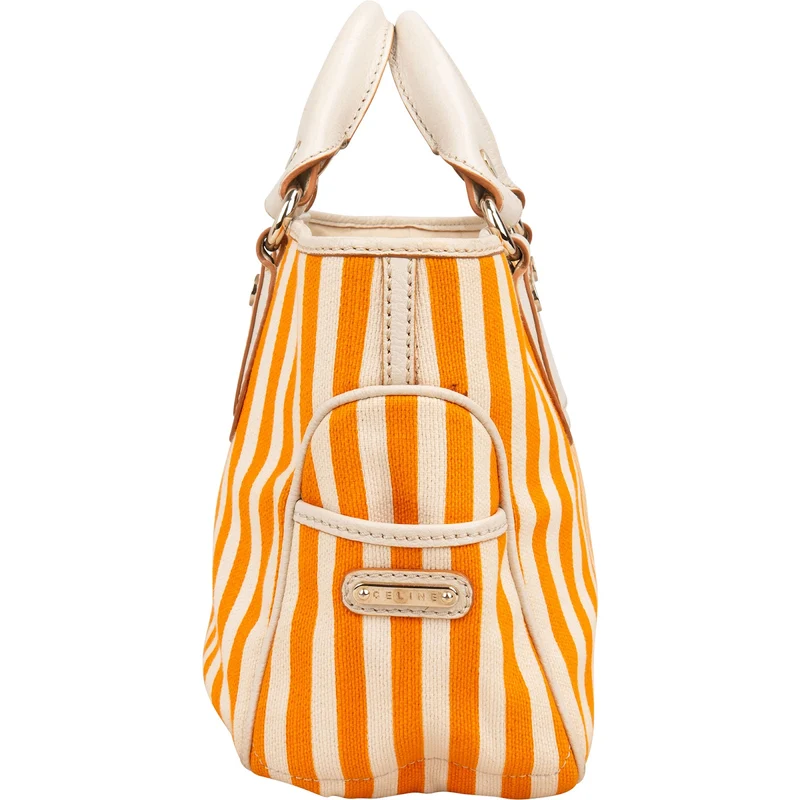 Celine Striped Canvas Boogie Handbag