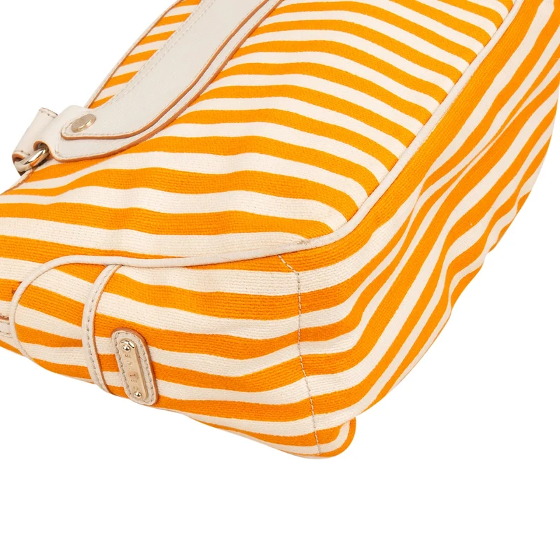 Celine Striped Canvas Boogie Handbag
