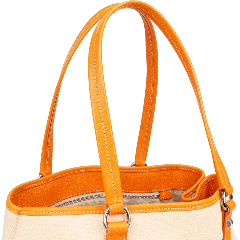 Prada Canvas and Leather Triangle Shoulder Bag