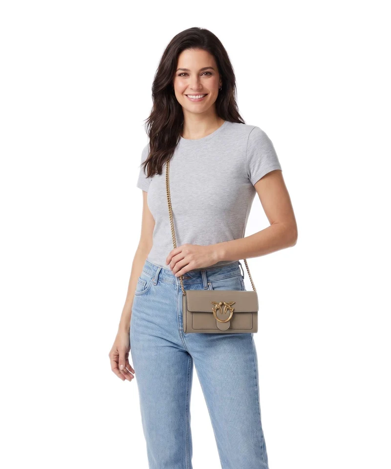 Pinko Love One Geldbörse grigio talpa/antique gold