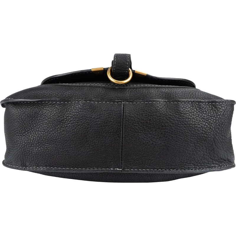 Chloé Black Grainded Leather Marcie Handbag