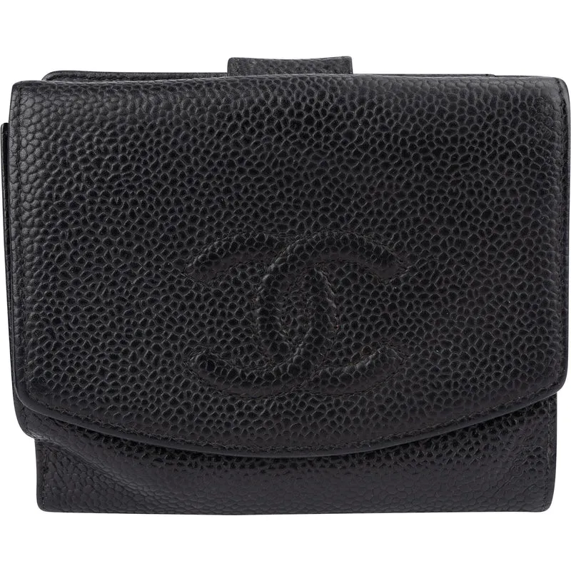 Chanel Caviar Leather CC Bifold Wallet