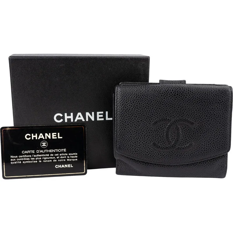 Chanel Caviar Leather CC Bifold Wallet