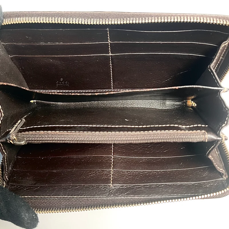 Gucci Guccissima Leather Zip Around Wallet