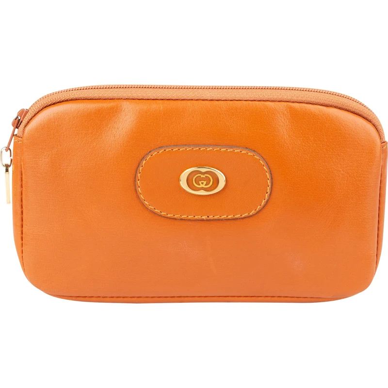 Gucci Vintage Orange Leather Small Pouch