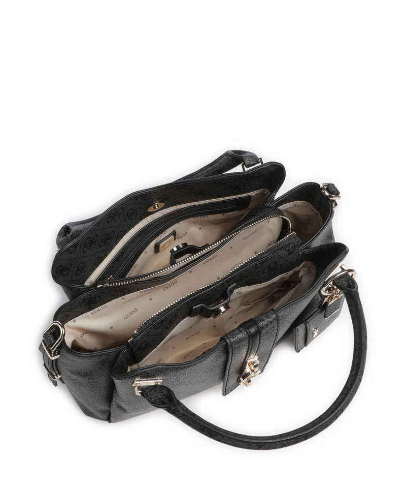 Guess Yvonne Girlfriend Logo Handtasche coal logo