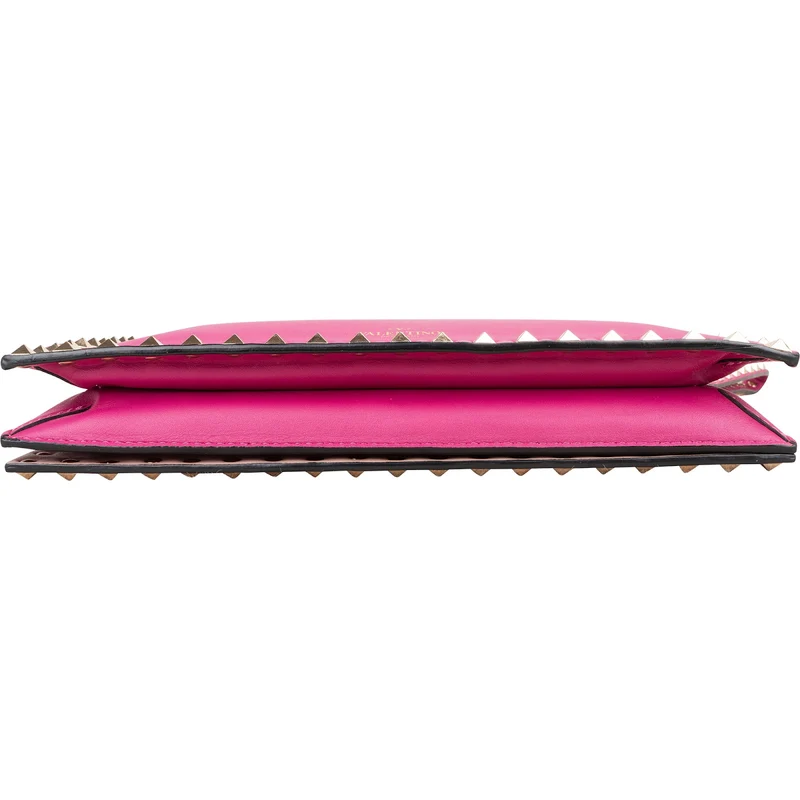 Valentino Garavani Pink Leather Rockstud Clutch