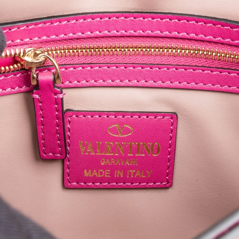 Valentino Garavani Pink Leather Rockstud Clutch