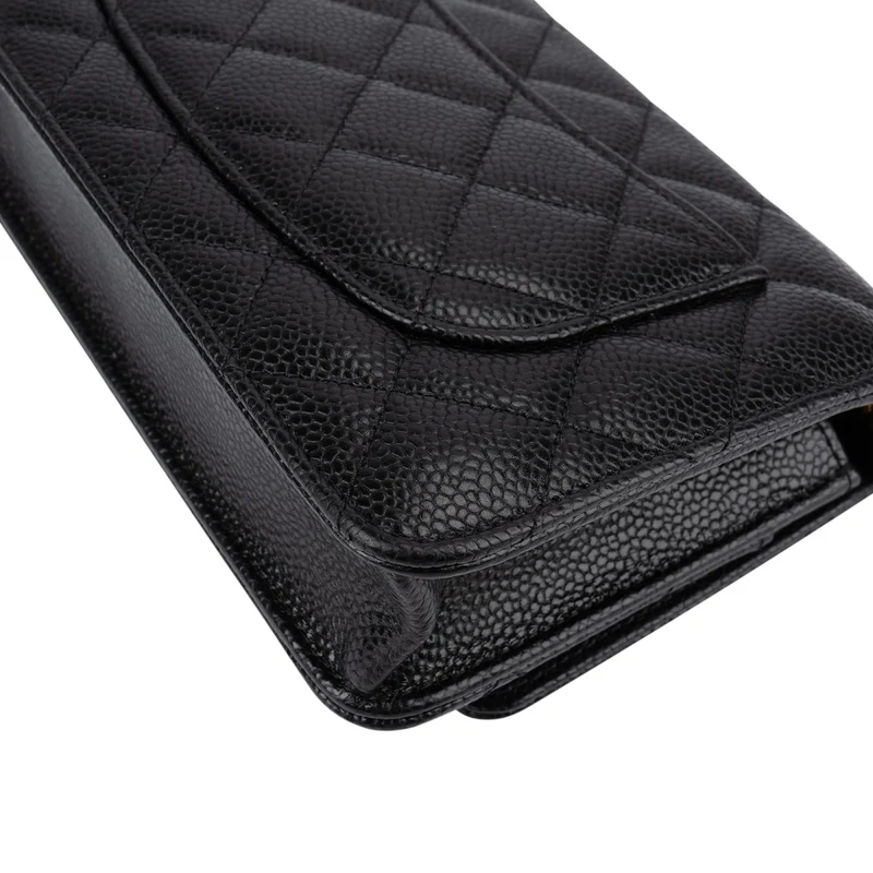 Chanel Quilted Caviar Leather Wallet on Chain Crossbody Bag