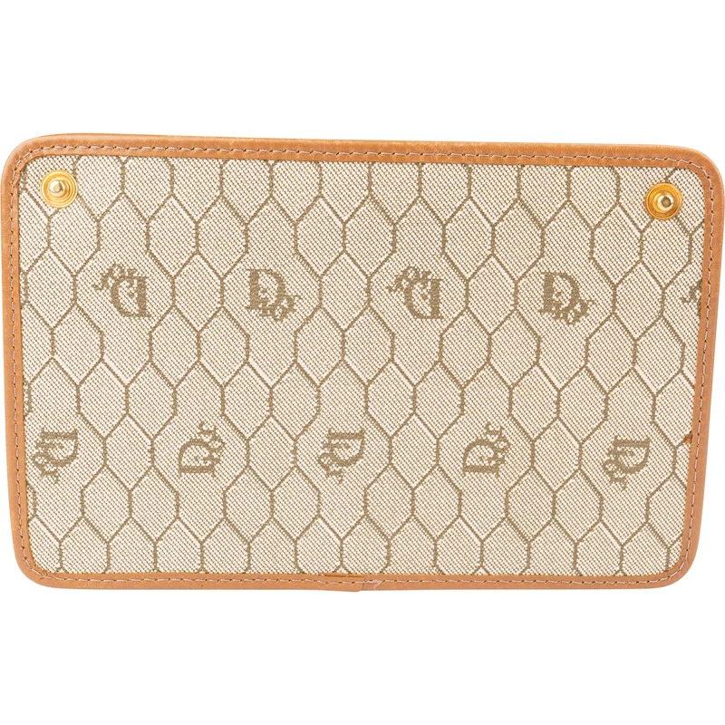 Christian Dior Monogram Honeycomb Canvas Clip Pouch Clutch