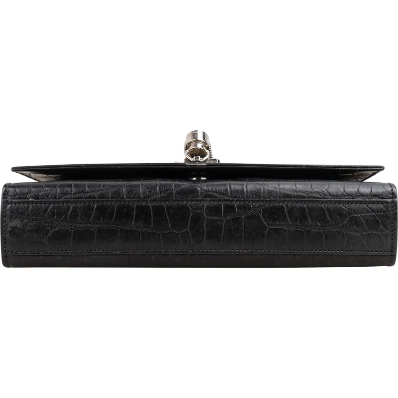 Yves Saint Laurent Croc-Embossed Leather Kate Tassel Chain Crossbody Bag