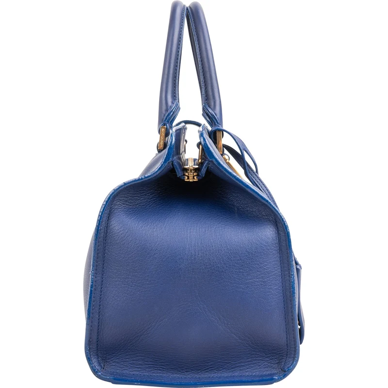 Yves Saint Laurent Blue Calfskin Cabas Chyc Handbag