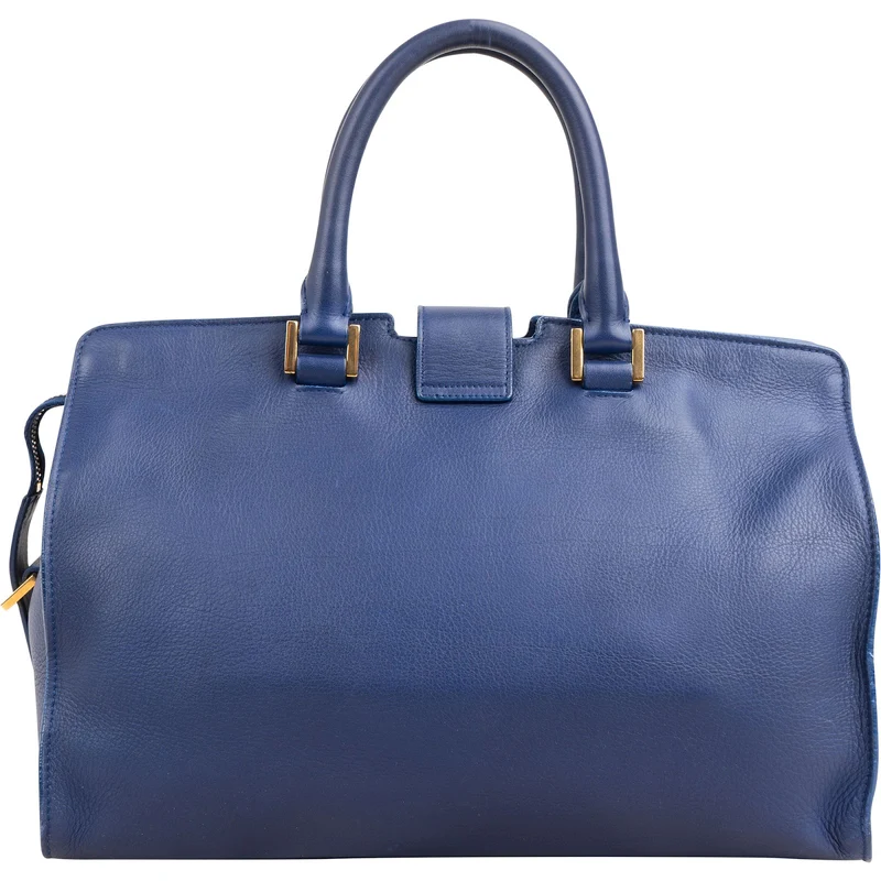 Yves Saint Laurent Blue Calfskin Cabas Chyc Handbag
