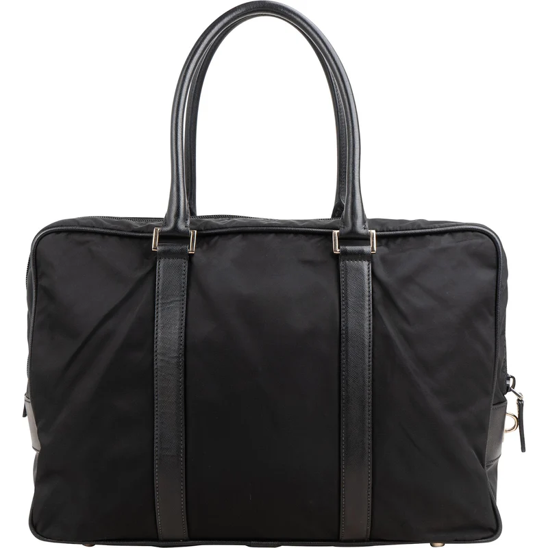 Prada Tessuto Saffiano Leather Triangle Briefcase Handbag