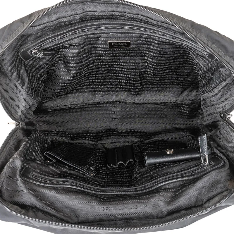 Prada Tessuto Saffiano Leather Triangle Briefcase Handbag