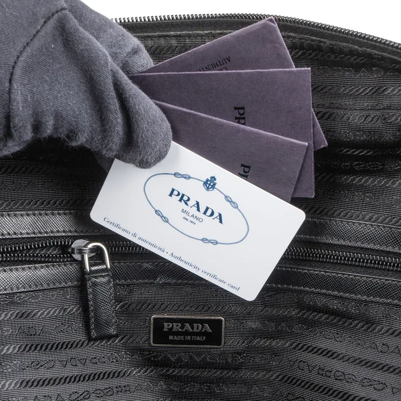 Prada Tessuto Saffiano Leather Triangle Briefcase Handbag