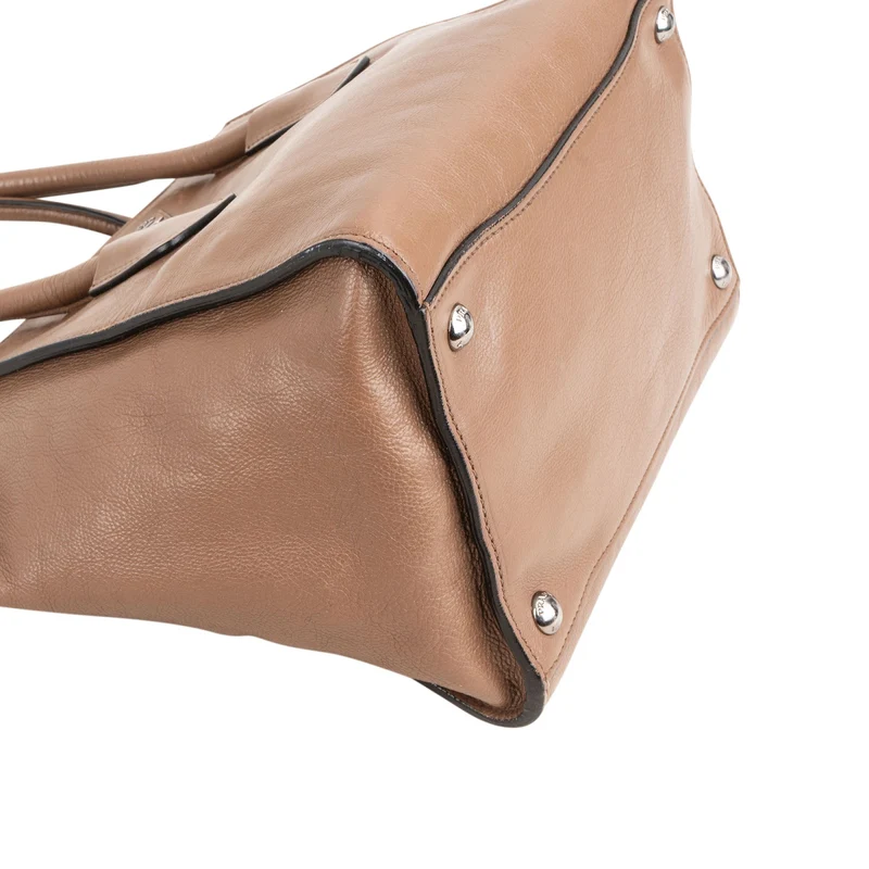 Prada Vitello Daino Shine Leather Twin Pocket Tote Shopper Handbag