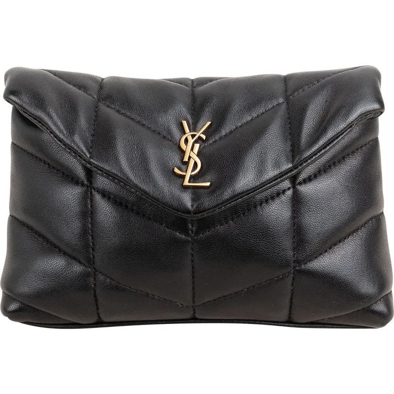 Yves Saint Laurent Quilted Leather Loulou Mini Puffer Pouch Bag