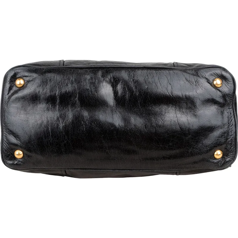 Prada Vitello Shine Leather Large Tote Handbag