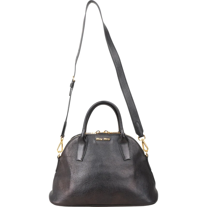 Miu Miu Grained Leather Dome Handbag